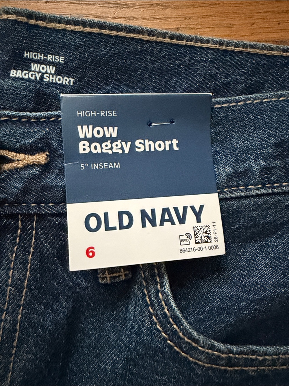 😎 Old Navy WOW high rise baggy jean shorts. Size 6. NWT. - Picture 5 of 11